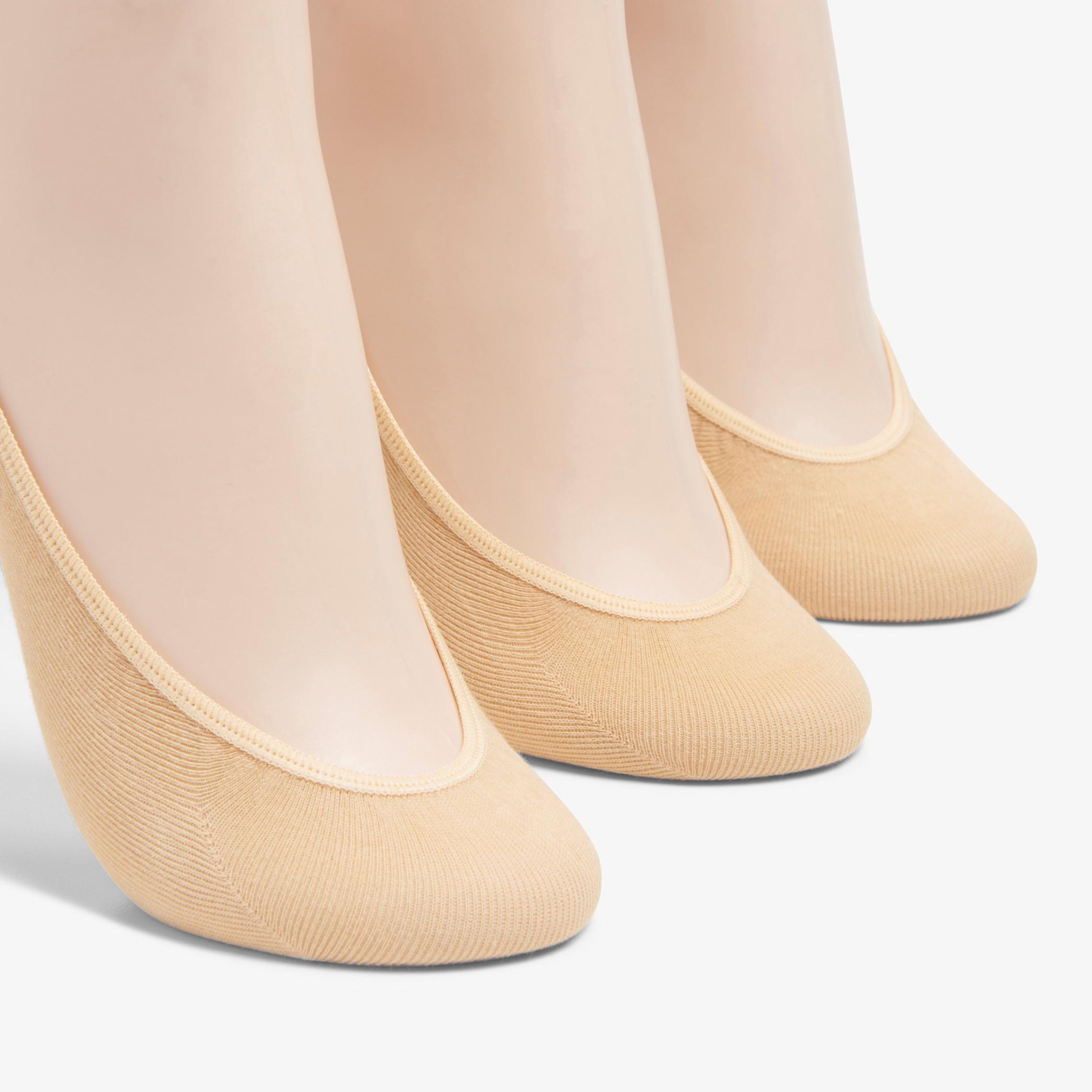 3 pack Solid Liner Sock Tan
