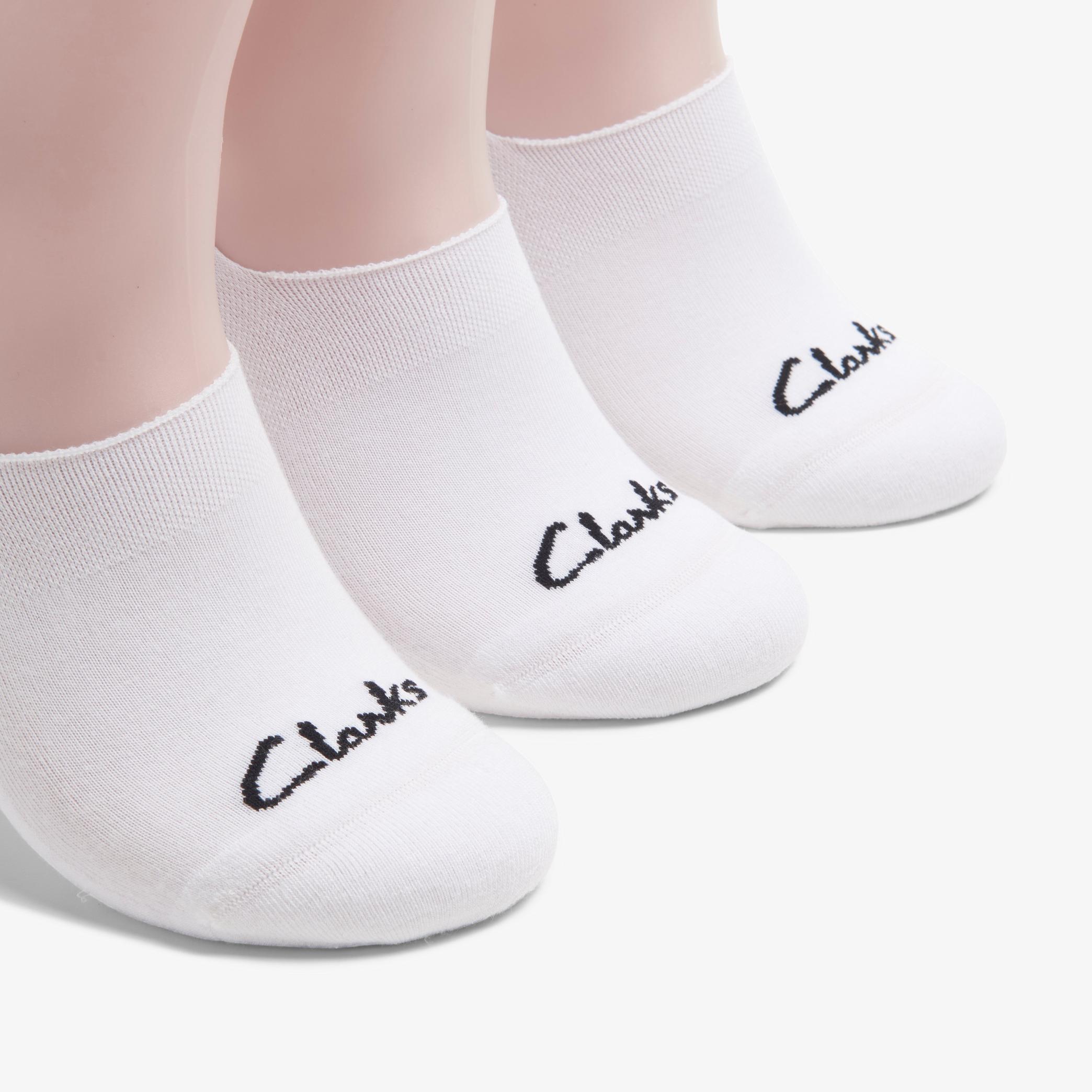 3 pack Solid Liner Sock White