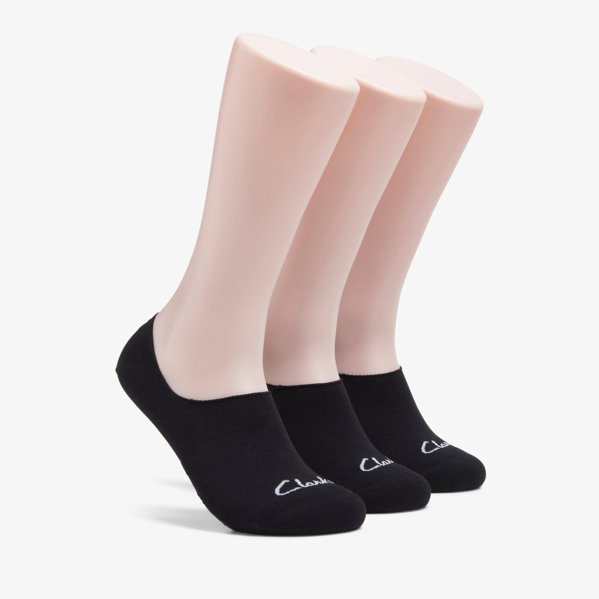 3 pack Solid Liner Sock Black
