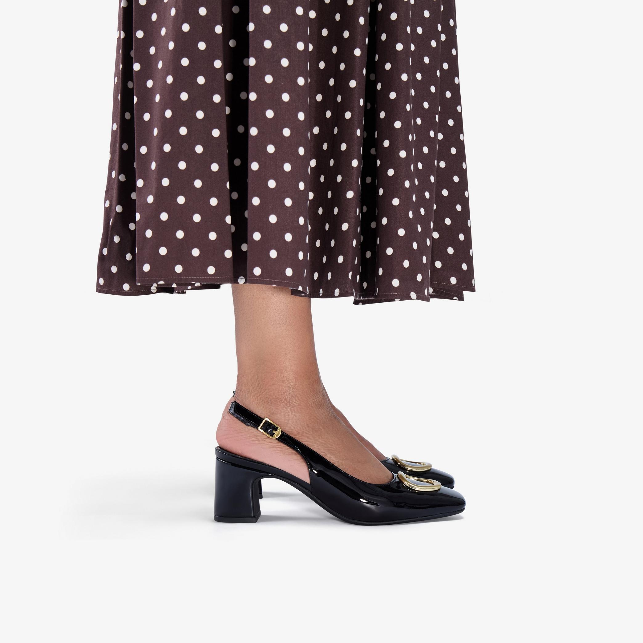 Fernie Sling Black Patent Leather