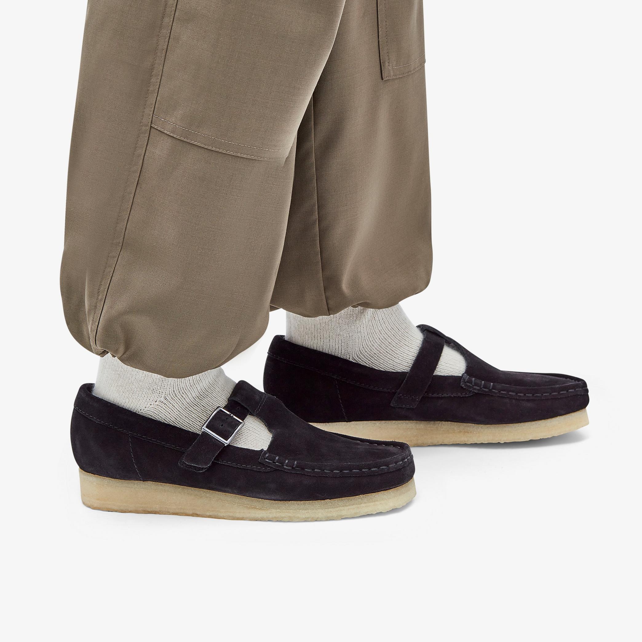 Wallabee T-Bar Black Suede