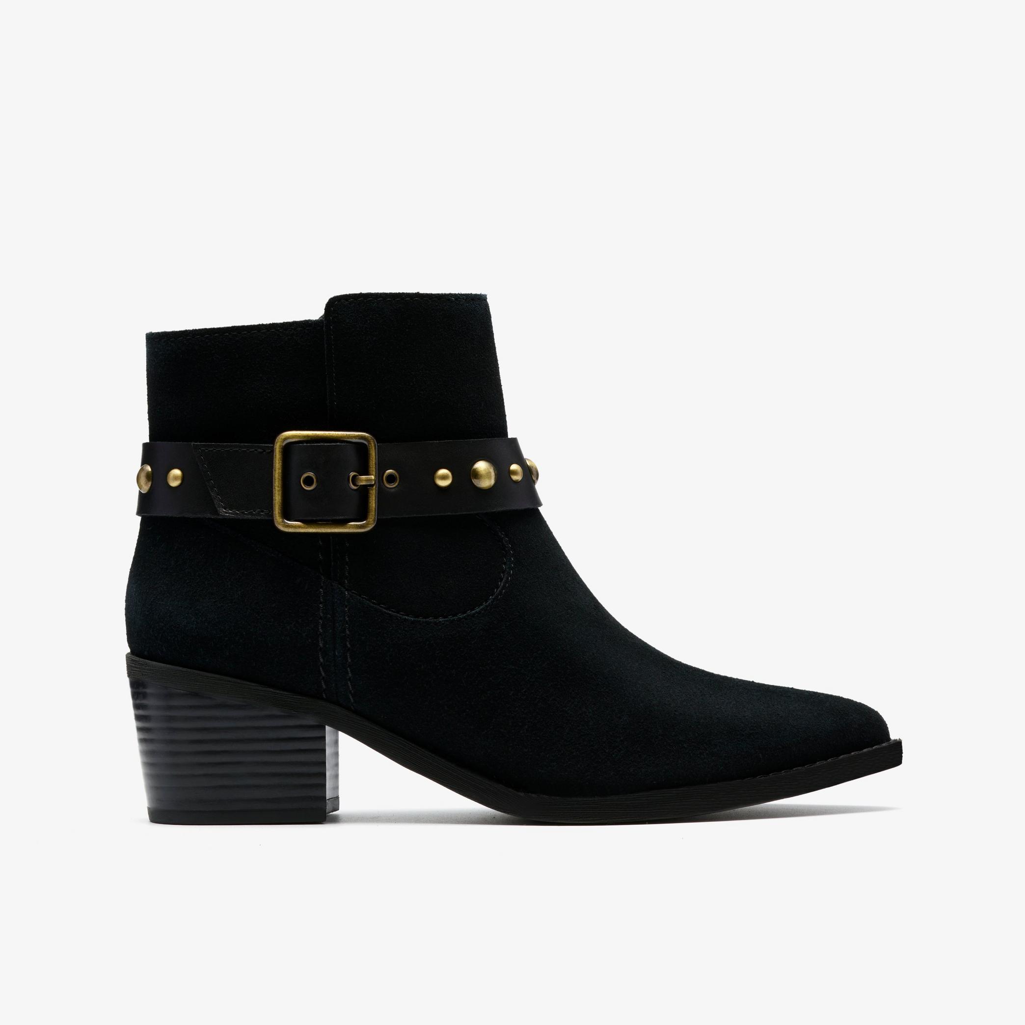 Morzine Buckle Black Suede