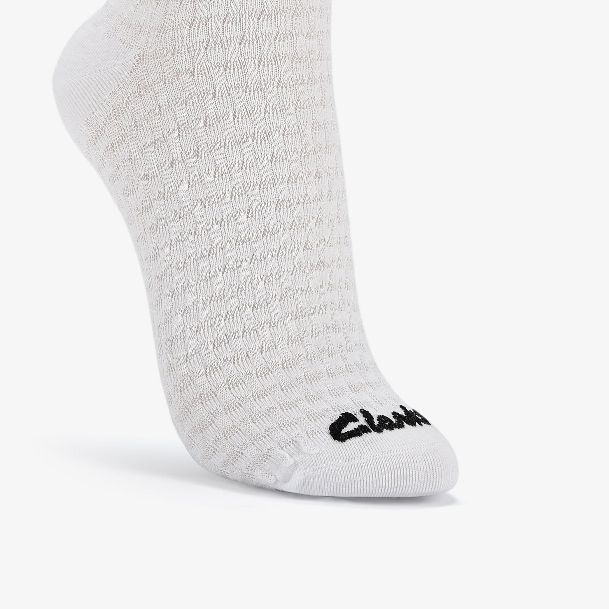 Basket Weave Crew Sock White