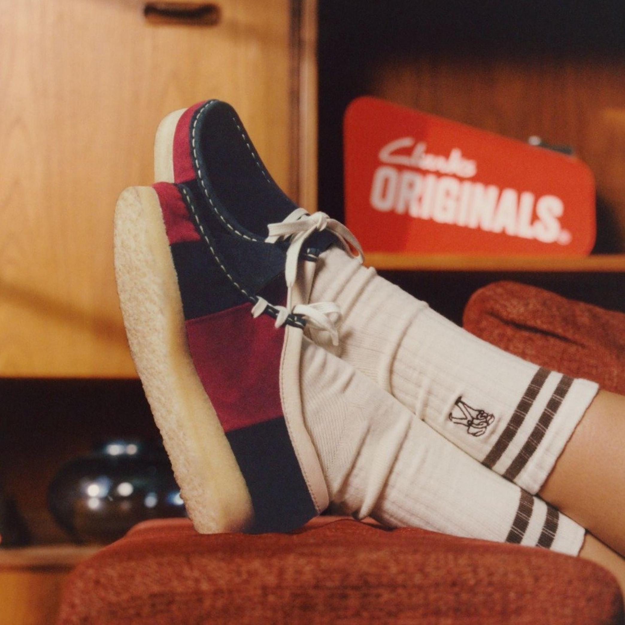 Wallabee Navy Stripe