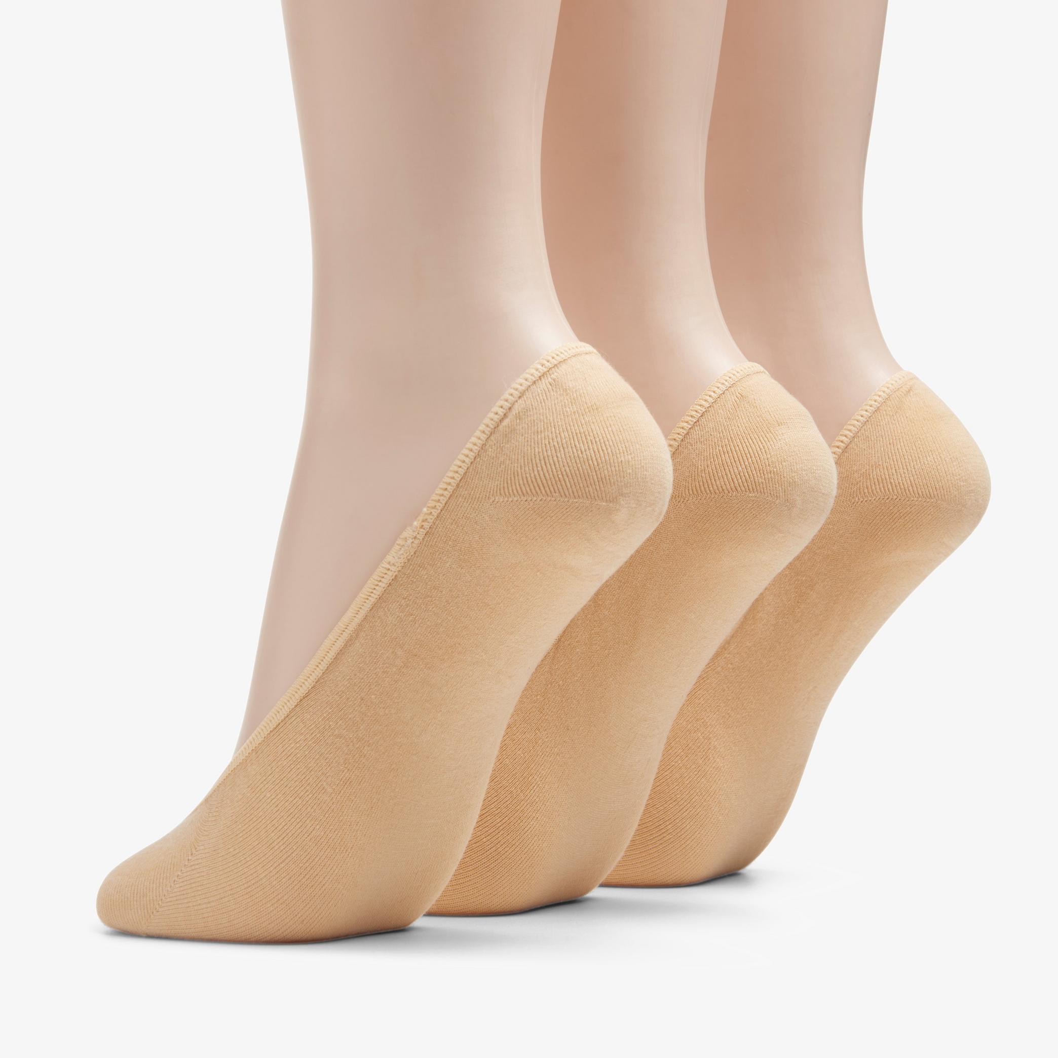 3 pack Solid Liner Sock Tan